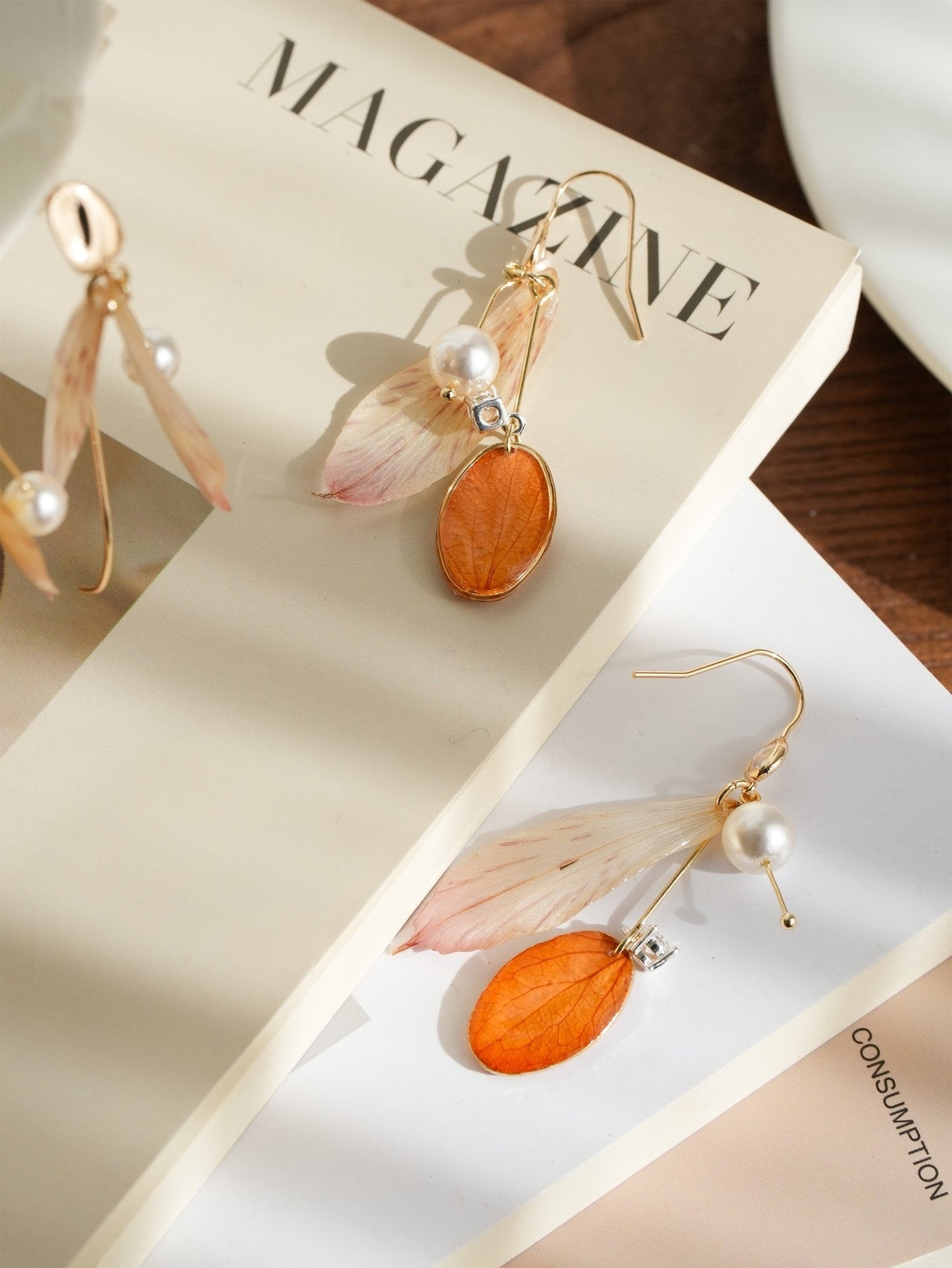 Real Alstroemeria Petal Earrings - Fairy Wings Floral Jewelry