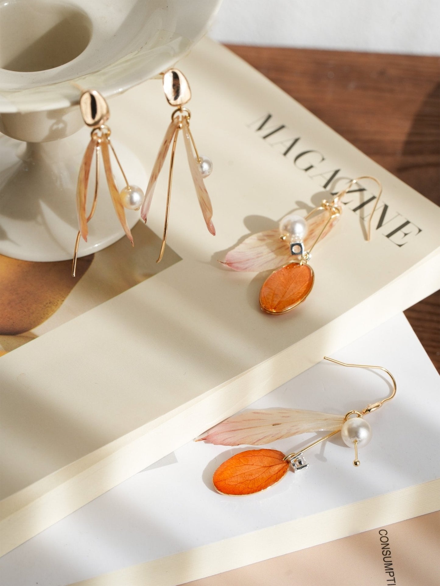 Real Alstroemeria Petal Earrings - Fairy Wings Floral Jewelry
