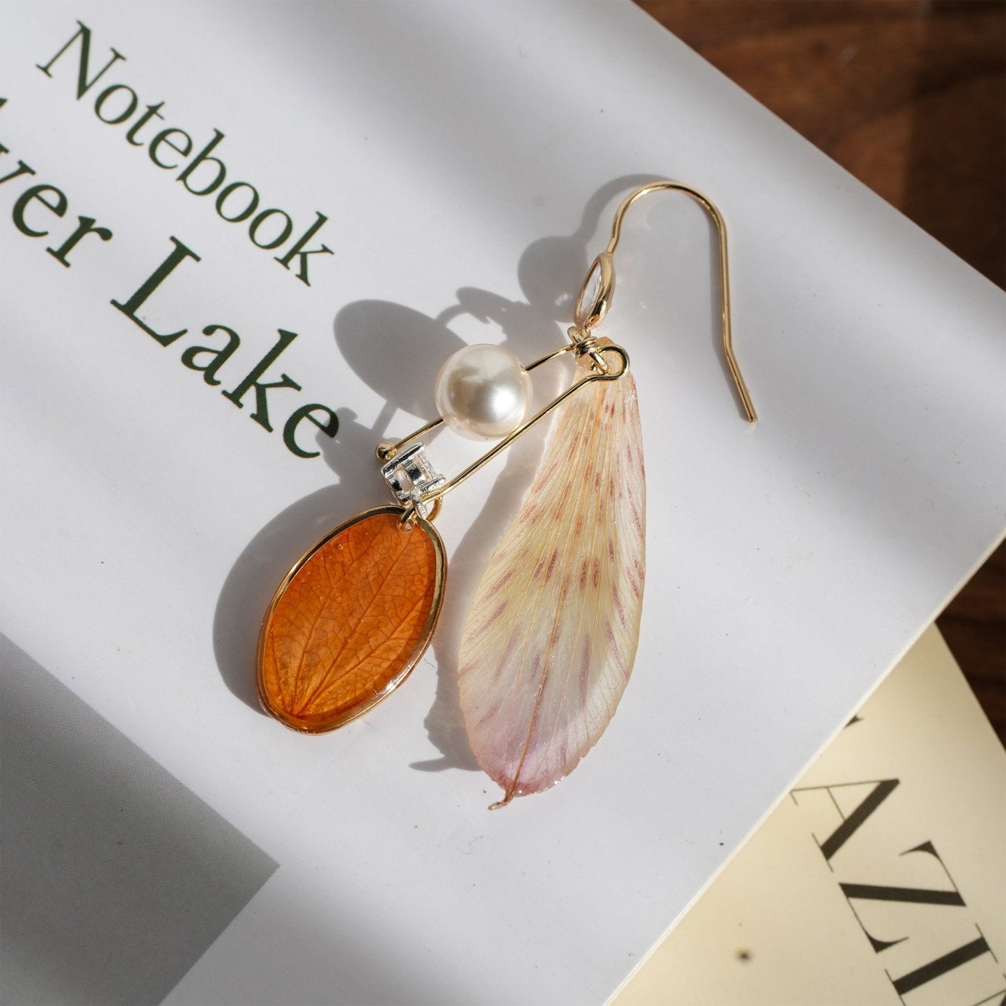 Real Alstroemeria Petal Earrings - Fairy Wings Floral Jewelry