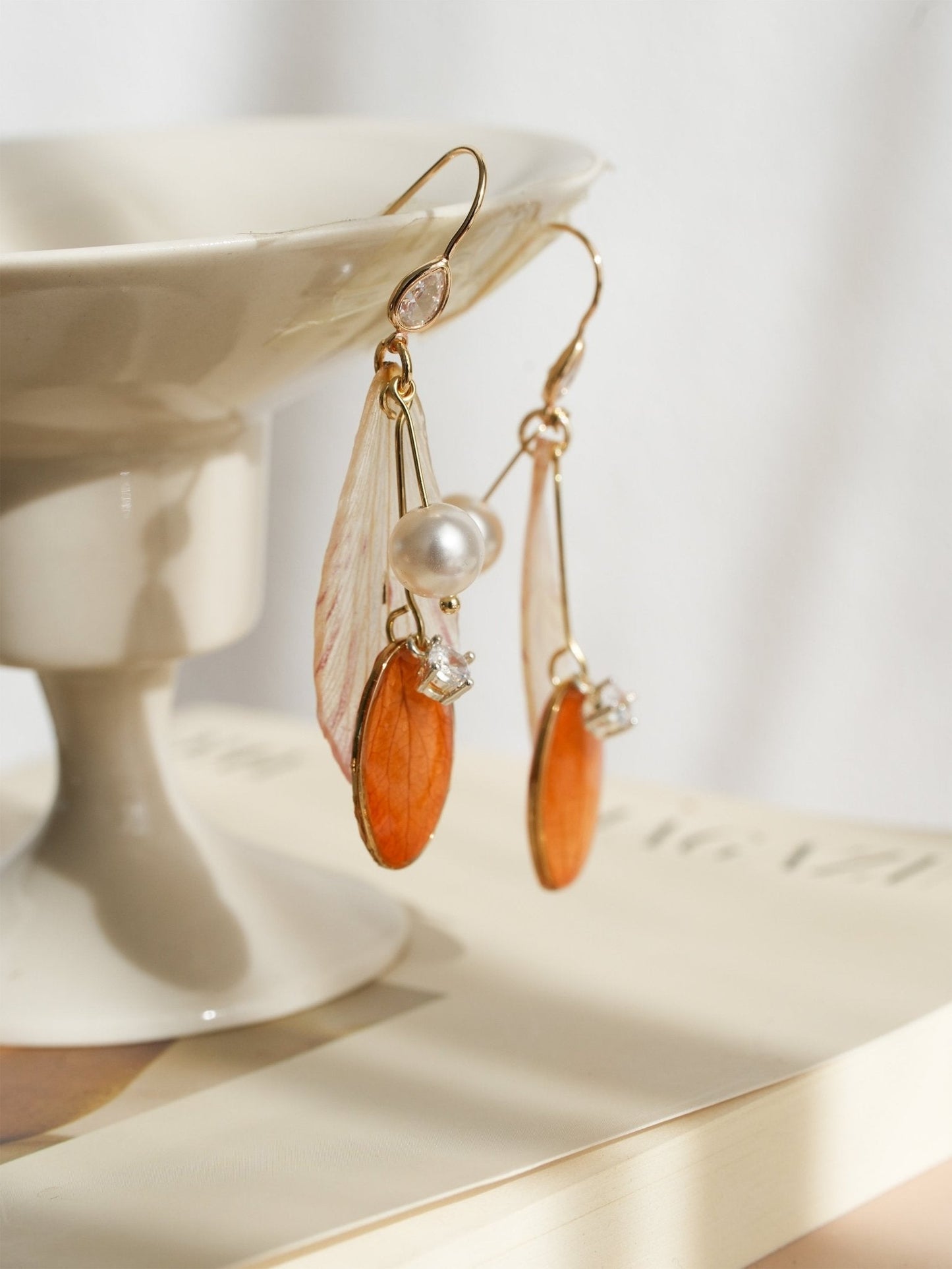 Real Alstroemeria Petal Earrings - Fairy Wings Floral Jewelry