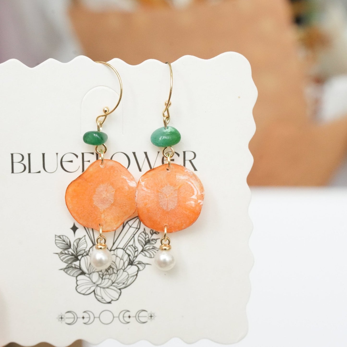 Harvest Gem Vegetable Slice Earrings - Carrot & Purple Sweet Potato