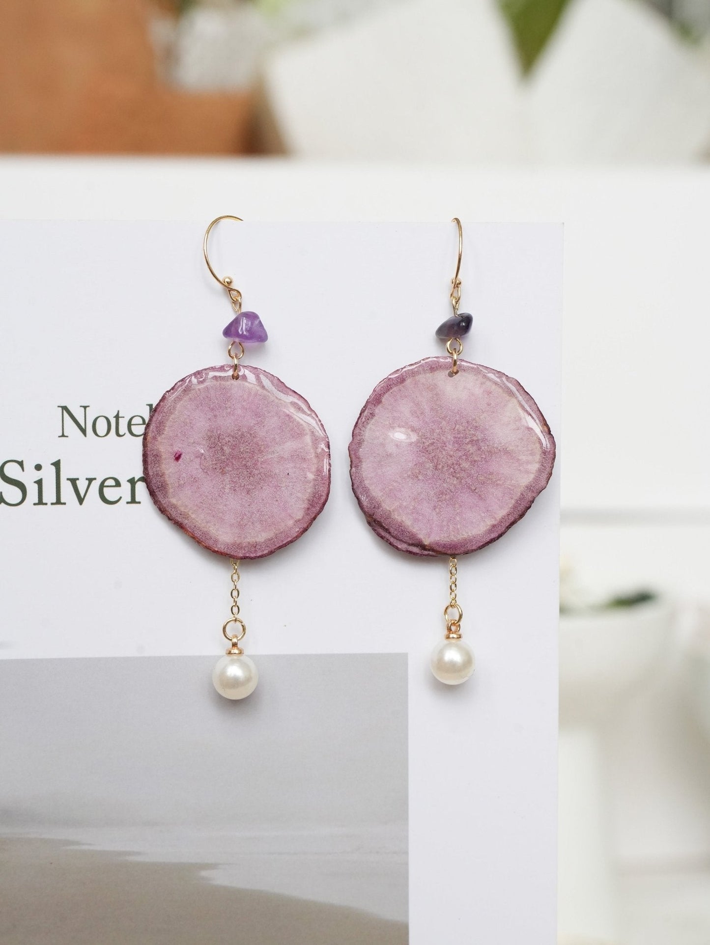 Harvest Gem Vegetable Slice Earrings - Carrot & Purple Sweet Potato