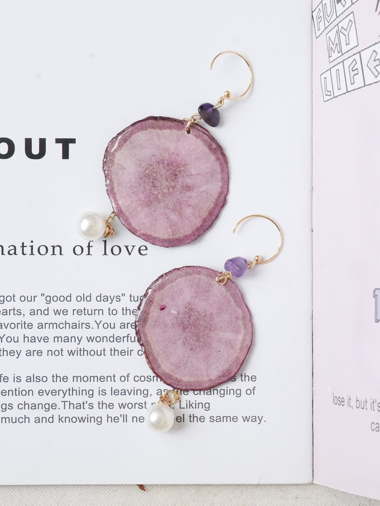 Harvest Gem Vegetable Slice Earrings - Carrot & Purple Sweet Potato