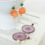 Harvest Gem Vegetable Slice Earrings - Carrot & Purple Sweet Potato