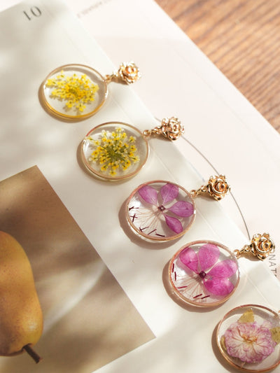 Boucles d'oreilles Azalée Pourpre Réelle Dancing Bloom