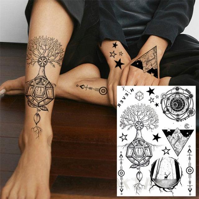 Realistic Temporary Tattoos - Space & Animal Designs