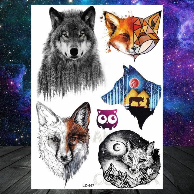 Realistic Temporary Tattoos - Space & Animal Designs