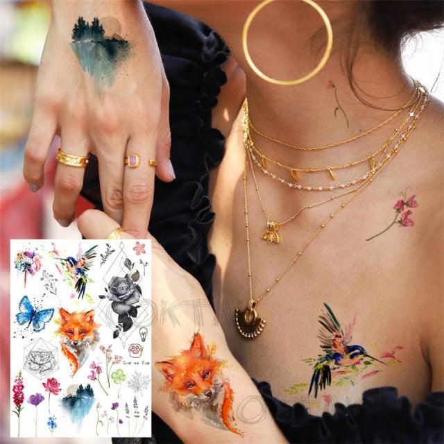Realistic Temporary Tattoos - Space & Animal Designs
