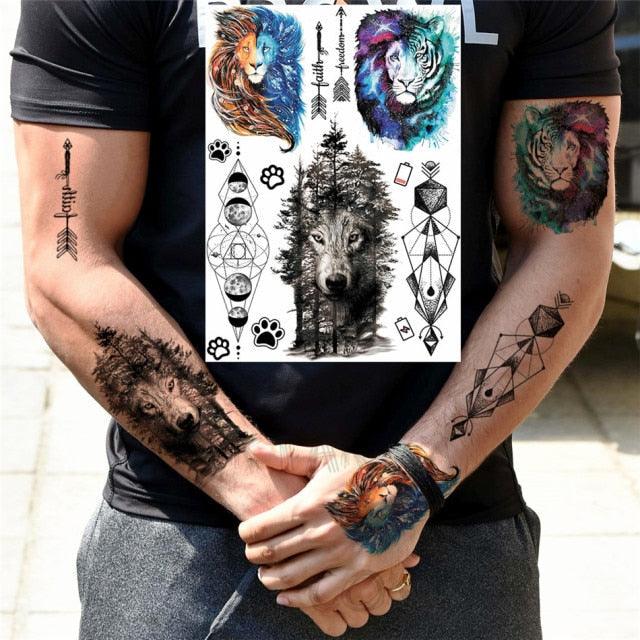 Realistic Temporary Tattoos - Space & Animal Designs