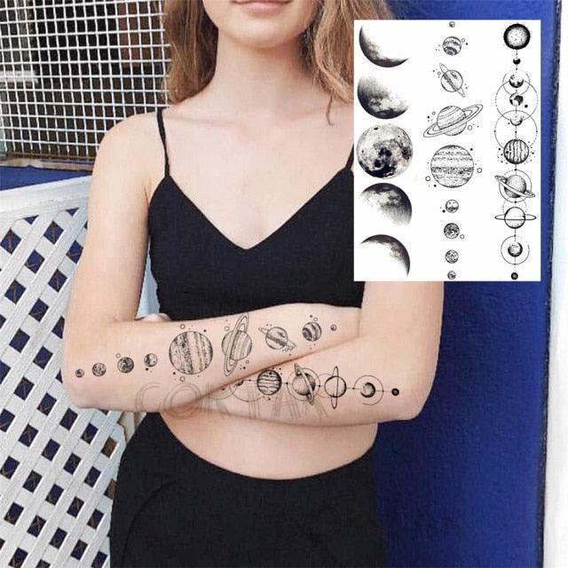 Realistic Temporary Tattoos - Space & Animal Designs