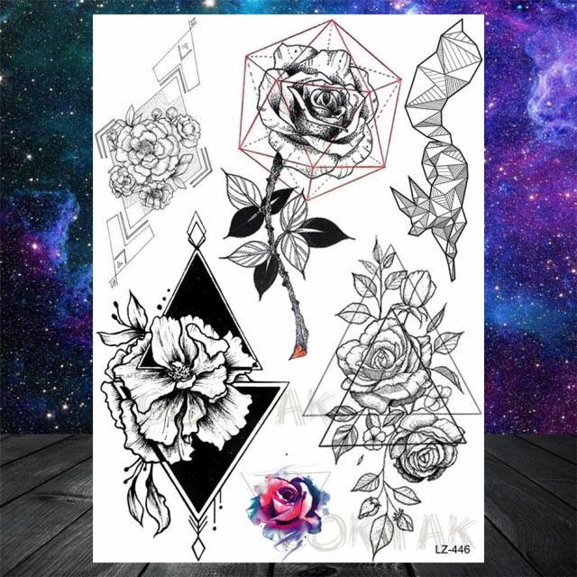 Realistic Temporary Tattoos - Space & Animal Designs