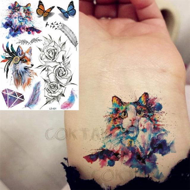 Realistic Temporary Tattoos - Space & Animal Designs
