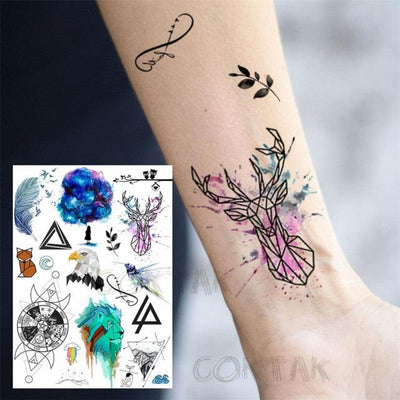 Realistic Temporary Tattoos - Space & Animal Designs