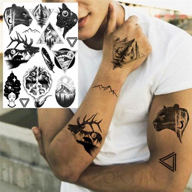 Realistic Temporary Tattoos - Space & Animal Designs