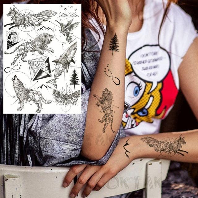 Realistic Temporary Tattoos - Space & Animal Designs