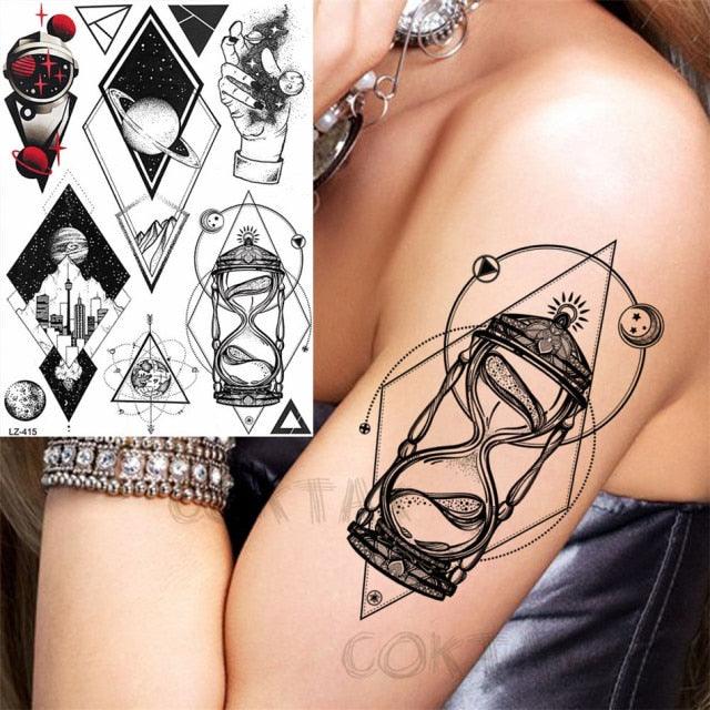 Realistic Temporary Tattoos - Space & Animal Designs