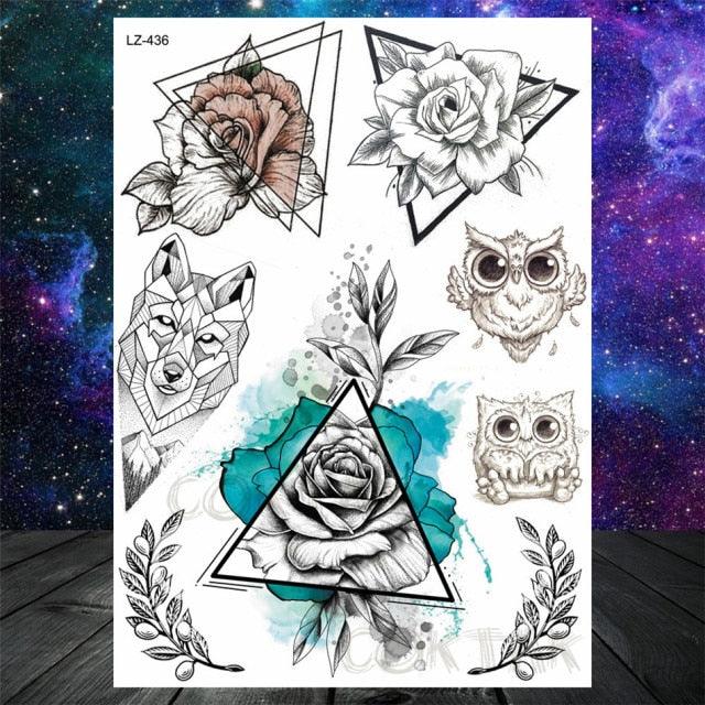 Realistic Temporary Tattoos - Space & Animal Designs