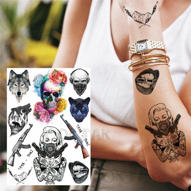 Realistic Temporary Tattoos - Space & Animal Designs