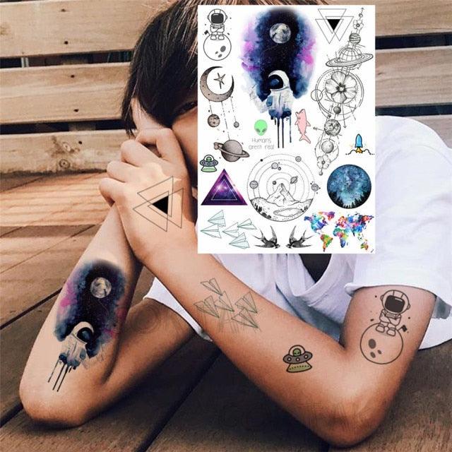 Realistic Temporary Tattoos - Space & Animal Designs