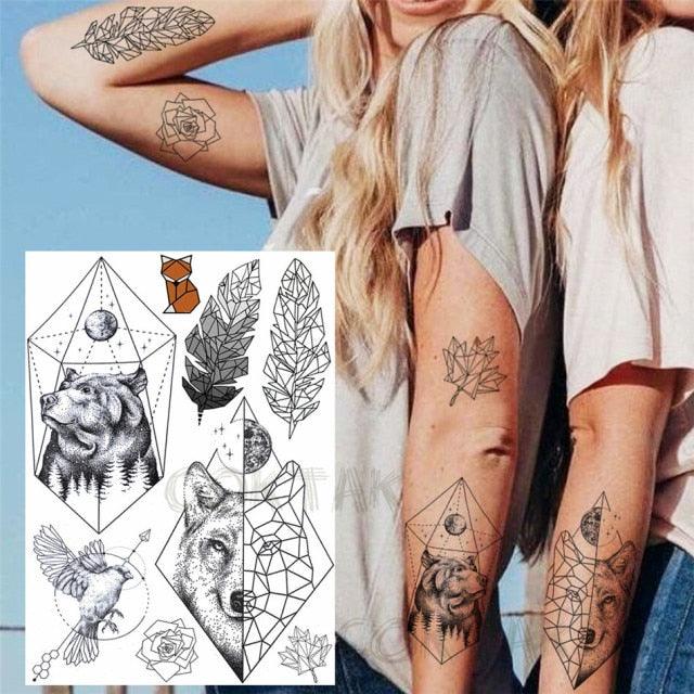 Realistic Temporary Tattoos - Space & Animal Designs