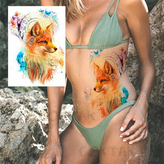 Realistic Temporary Tattoos - Space & Animal Designs