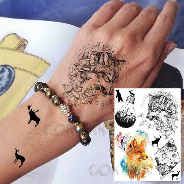 Realistic Temporary Tattoos - Space & Animal Designs