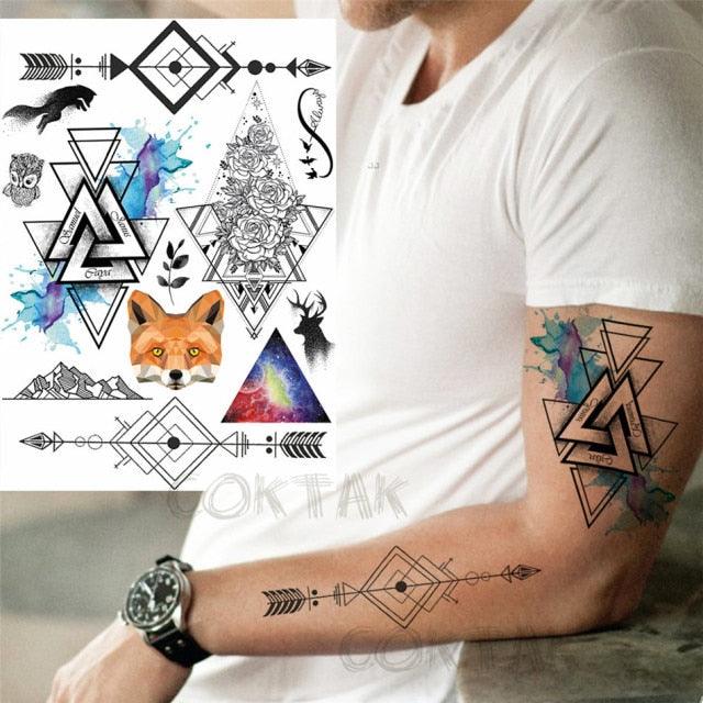 Realistic Temporary Tattoos - Space & Animal Designs