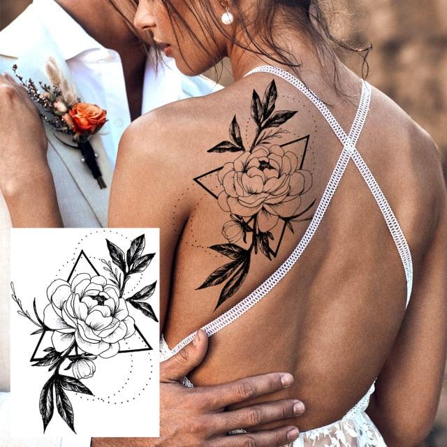 Tatouages Temporaires de Fleurs Réalistes pour Femmes - Art Corporel Imperméable