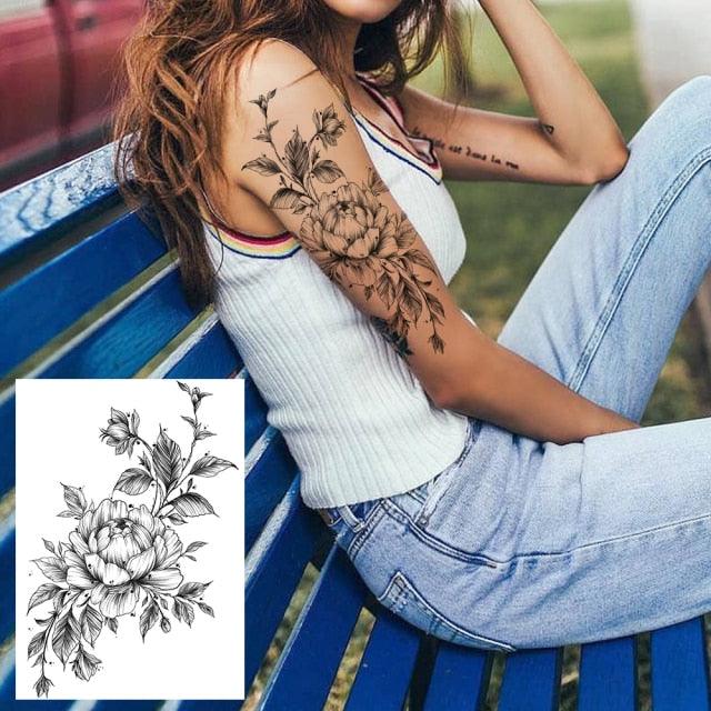 Tatouages Temporaires de Fleurs Réalistes pour Femmes - Art Corporel Imperméable