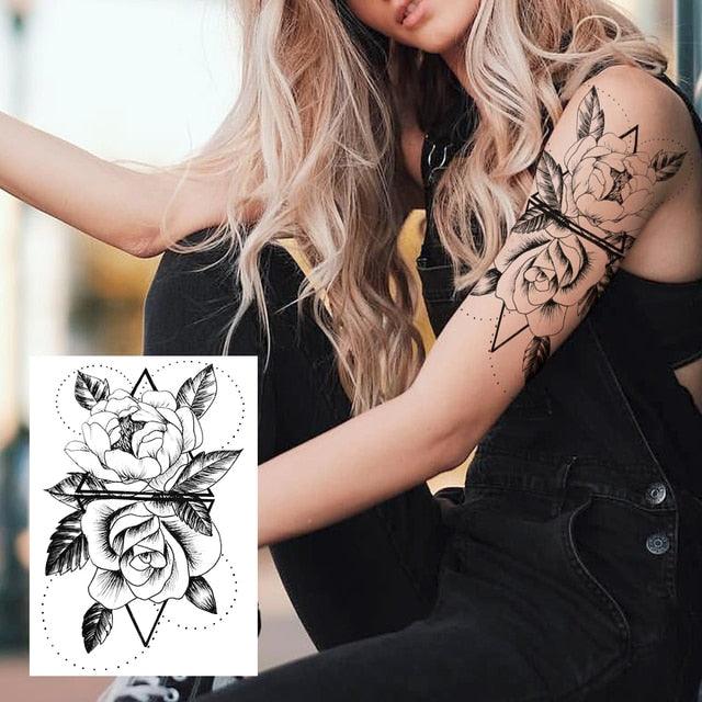 Tatouages Temporaires de Fleurs Réalistes pour Femmes - Art Corporel Imperméable