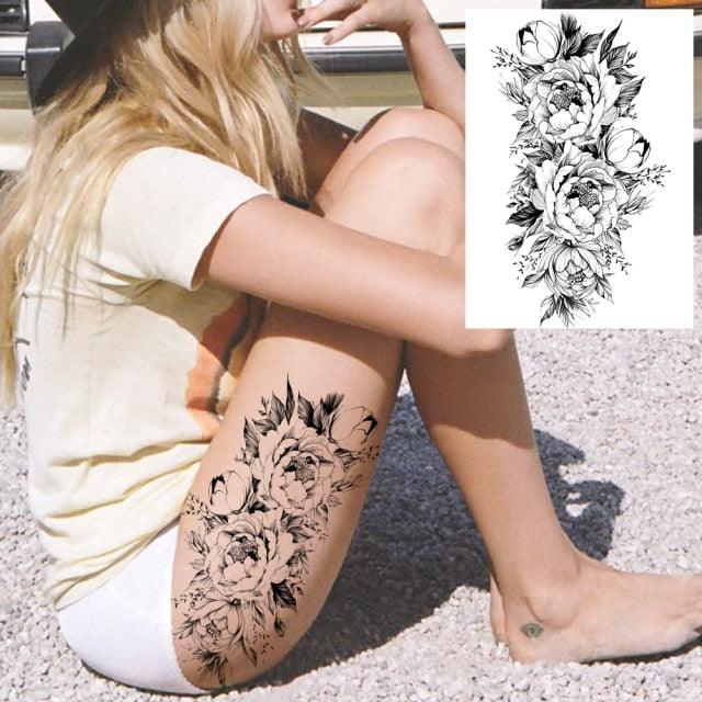 Tatouages Temporaires de Fleurs Réalistes pour Femmes - Art Corporel Imperméable