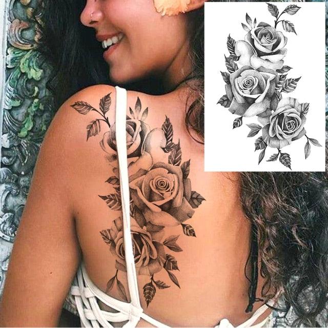 Tatouages Temporaires de Fleurs Réalistes pour Femmes - Art Corporel Imperméable