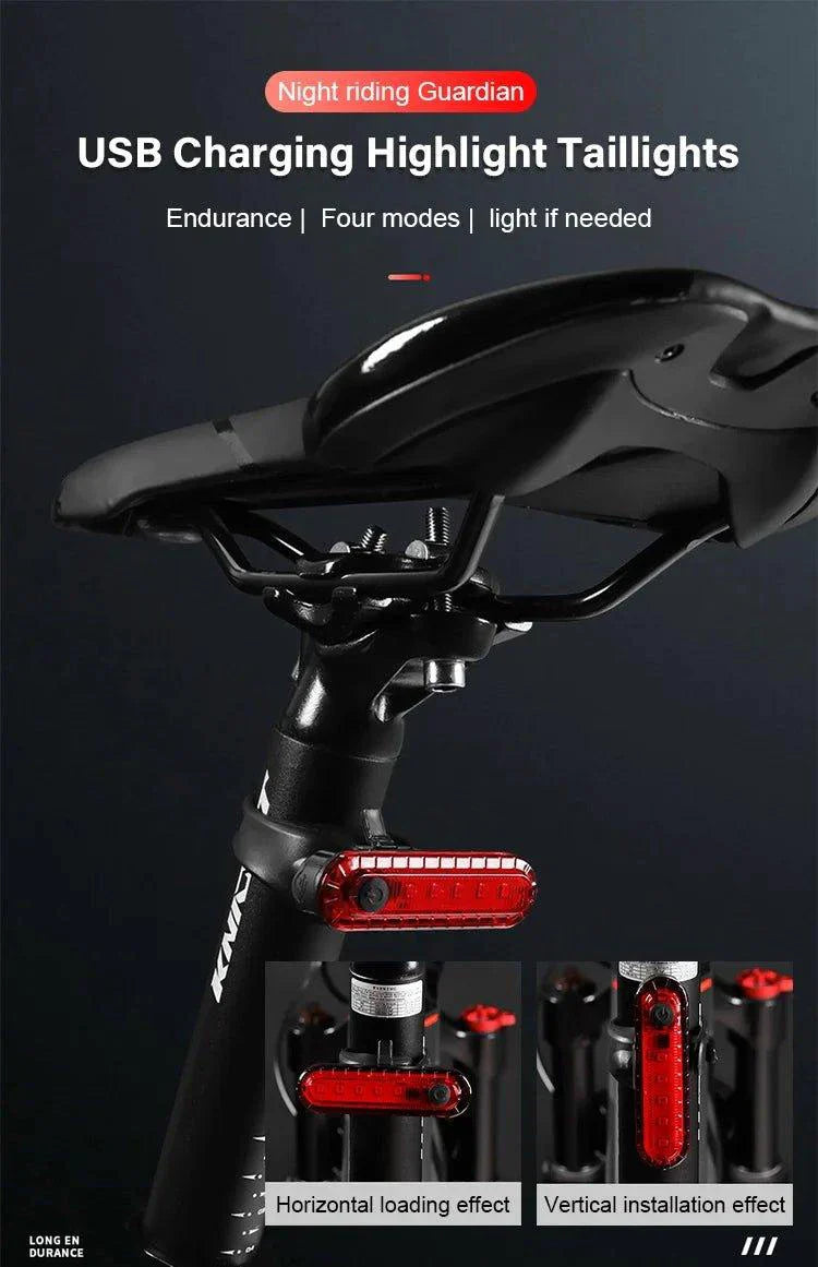 USB Rechargeable Rear Bike Tail Light - Ultra Bright Safety Light