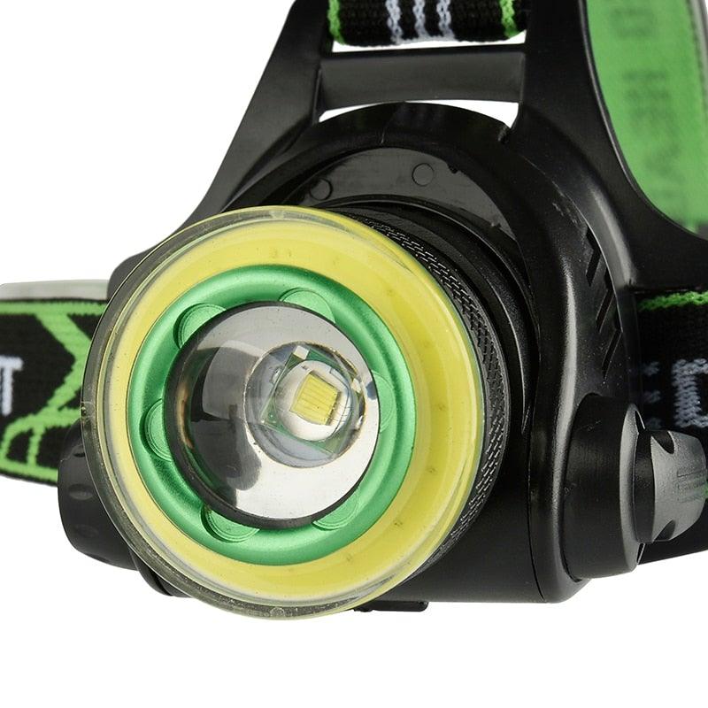 Lampe frontale LED rechargeable 10000LM avec zoom ajustable