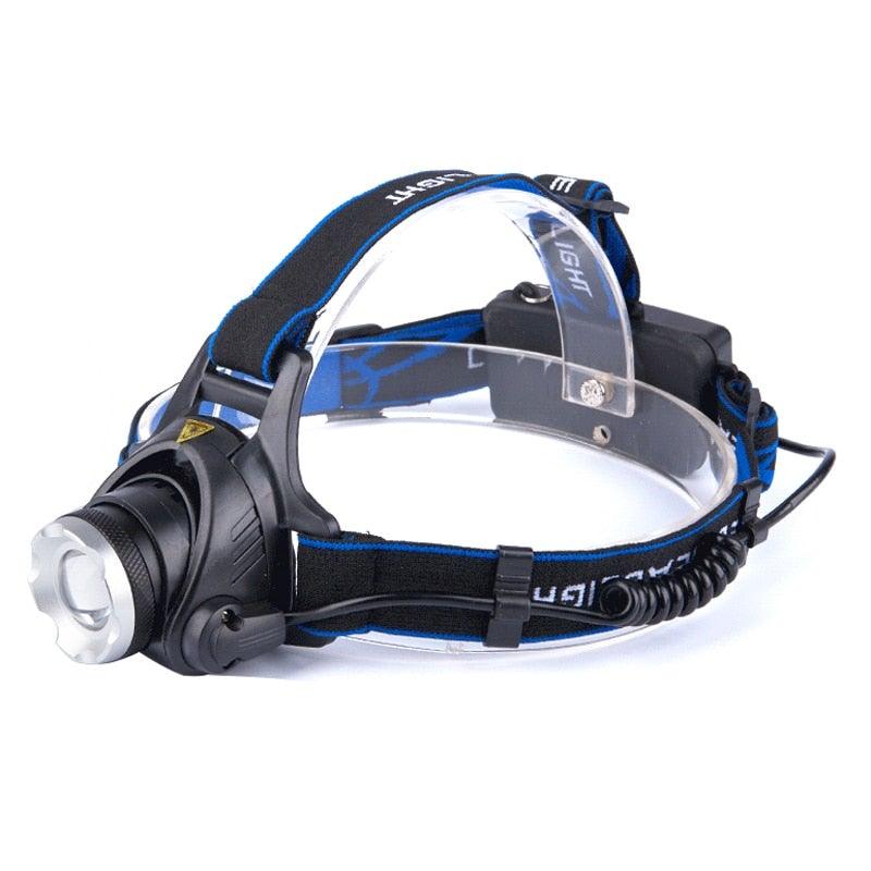 Lampe frontale LED rechargeable 10000LM avec zoom ajustable