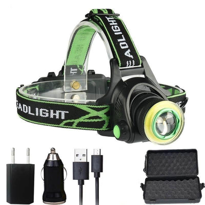 Premium Rechargeable 10000LM LED Headlamp with Adjustable Zoom