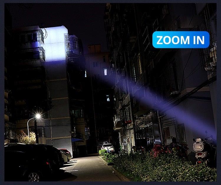 Lampe de poche LED rechargeable avec zoom réglable