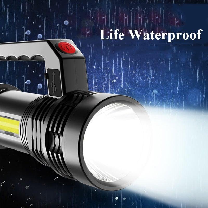 Rechargeable Waterproof Handheld Flashlight with 3 Modes