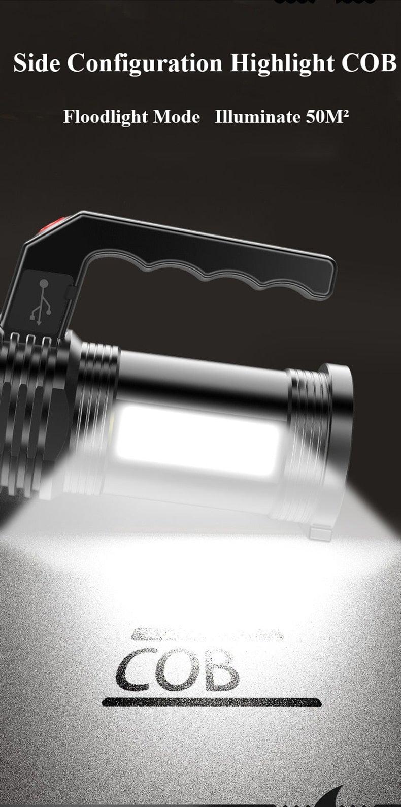 Rechargeable Waterproof Handheld Flashlight with 3 Modes