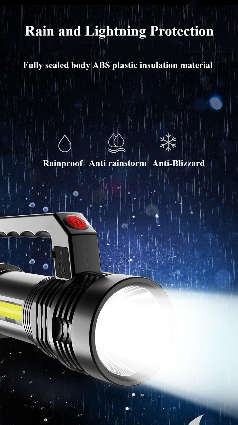Rechargeable Waterproof Handheld Flashlight with 3 Modes