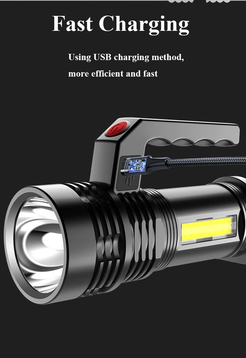 Rechargeable Waterproof Handheld Flashlight with 3 Modes