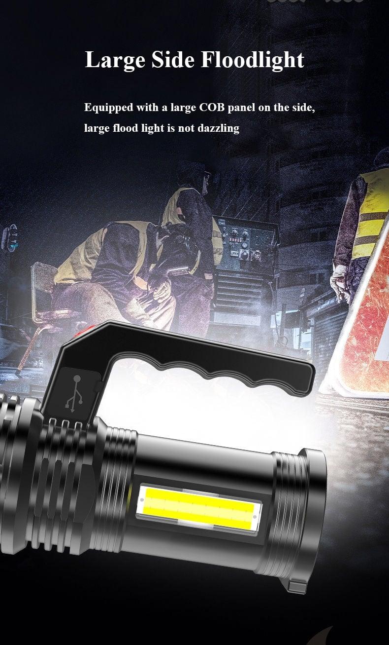 Rechargeable Waterproof Handheld Flashlight with 3 Modes