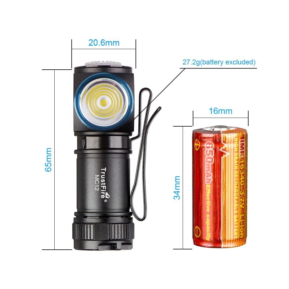 Linterna LED recargable de alto lumen - Magnética y resistente al agua