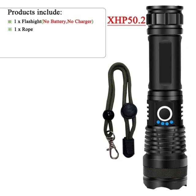 Linterna táctica recargable de alto lumen - Impermeable y con zoom