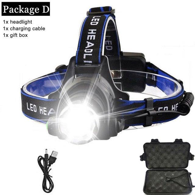 Linterna Frontal LED Recargable Ultra Brillante para Aventuras al Aire Libre