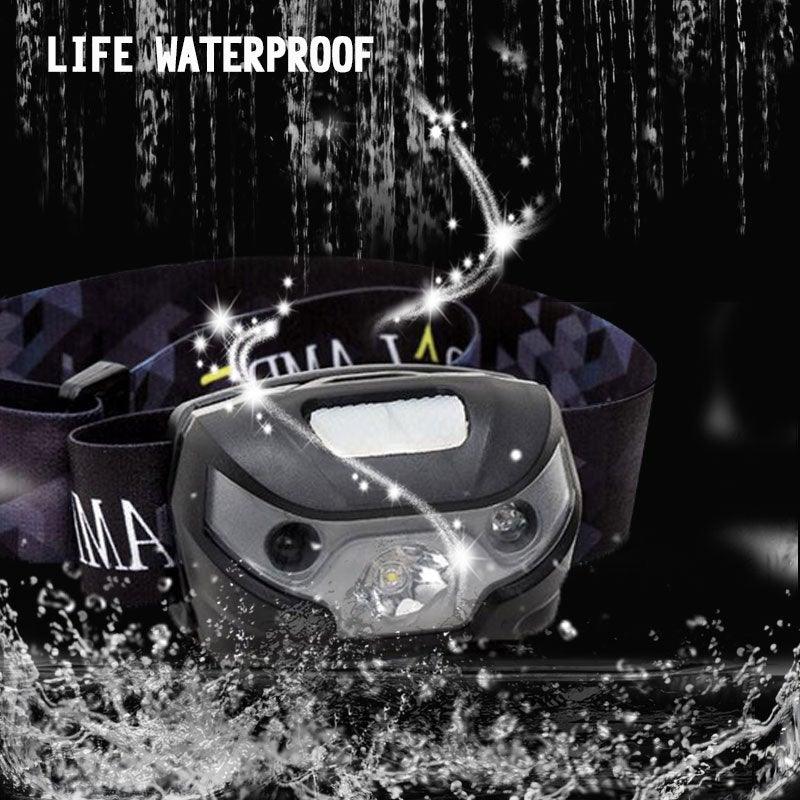 Lampe frontale LED rechargeable - Étanche et capteur de mouvement
