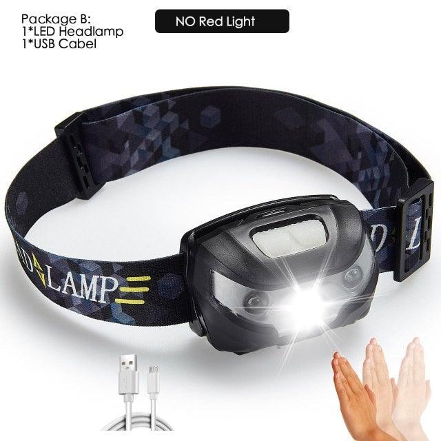 Lampe frontale LED rechargeable - Étanche et capteur de mouvement