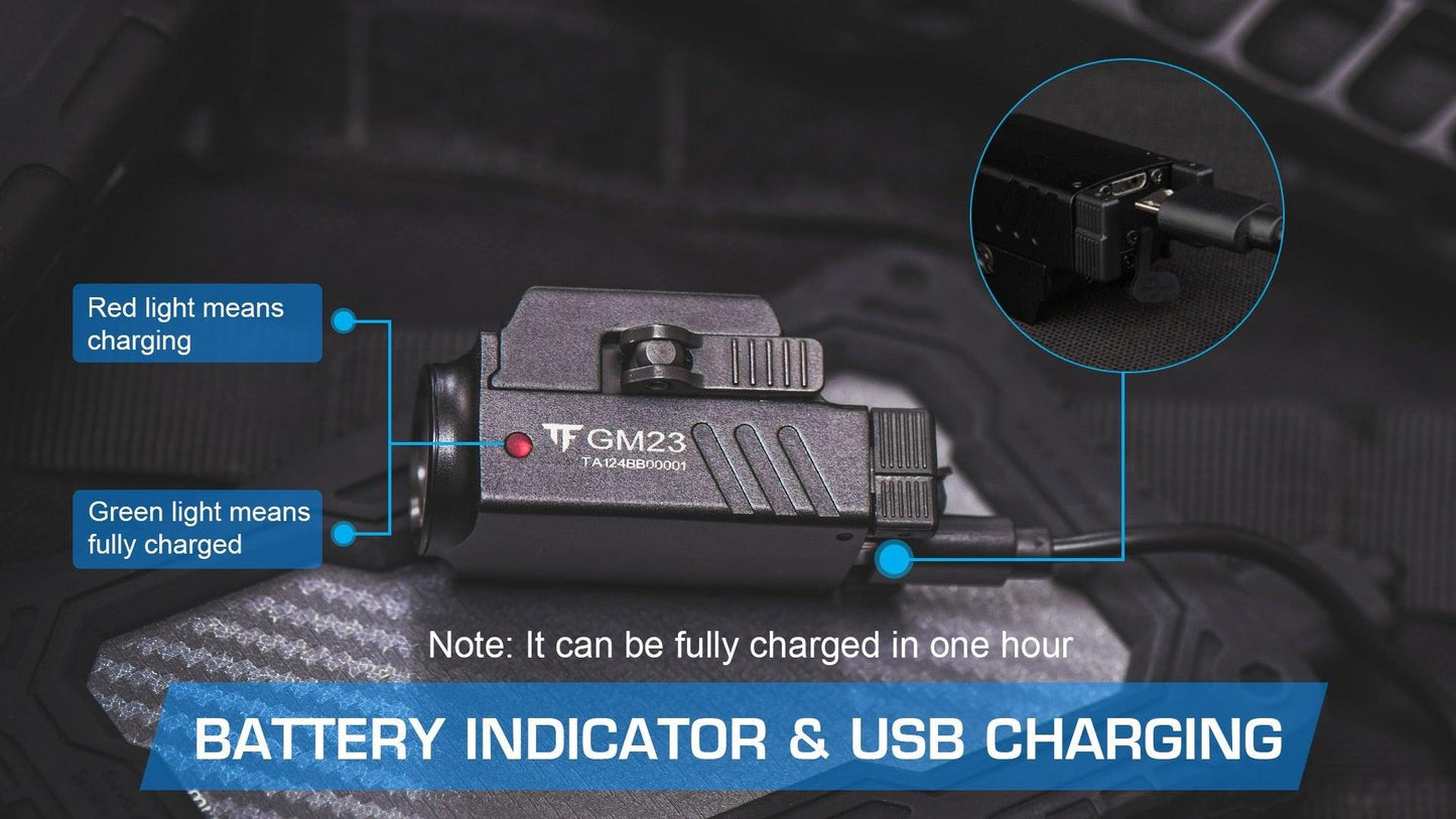 Rechargeable Waterproof Spotlight Flashlight - High Lumen Tactical Light
