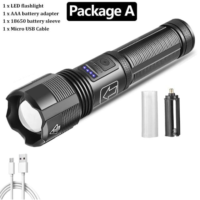Lampe de Poche Tactique Rechargeable Premium - Haute Luminosité et Étanche