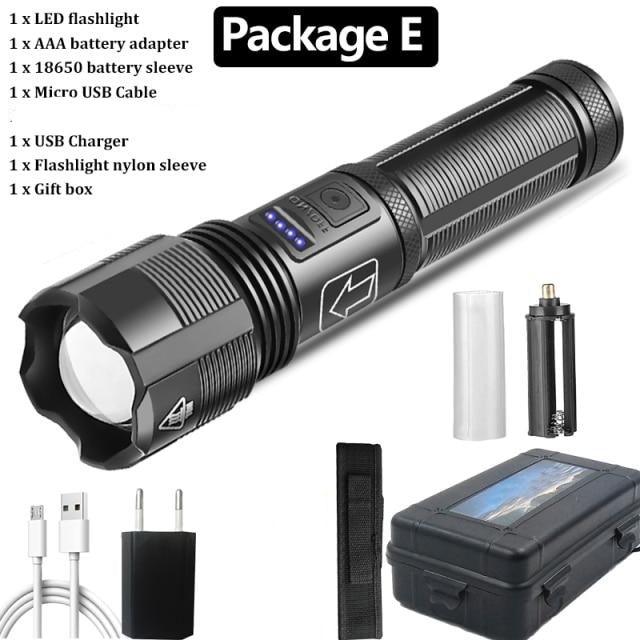 Lampe de Poche Tactique Rechargeable Premium - Haute Luminosité et Étanche